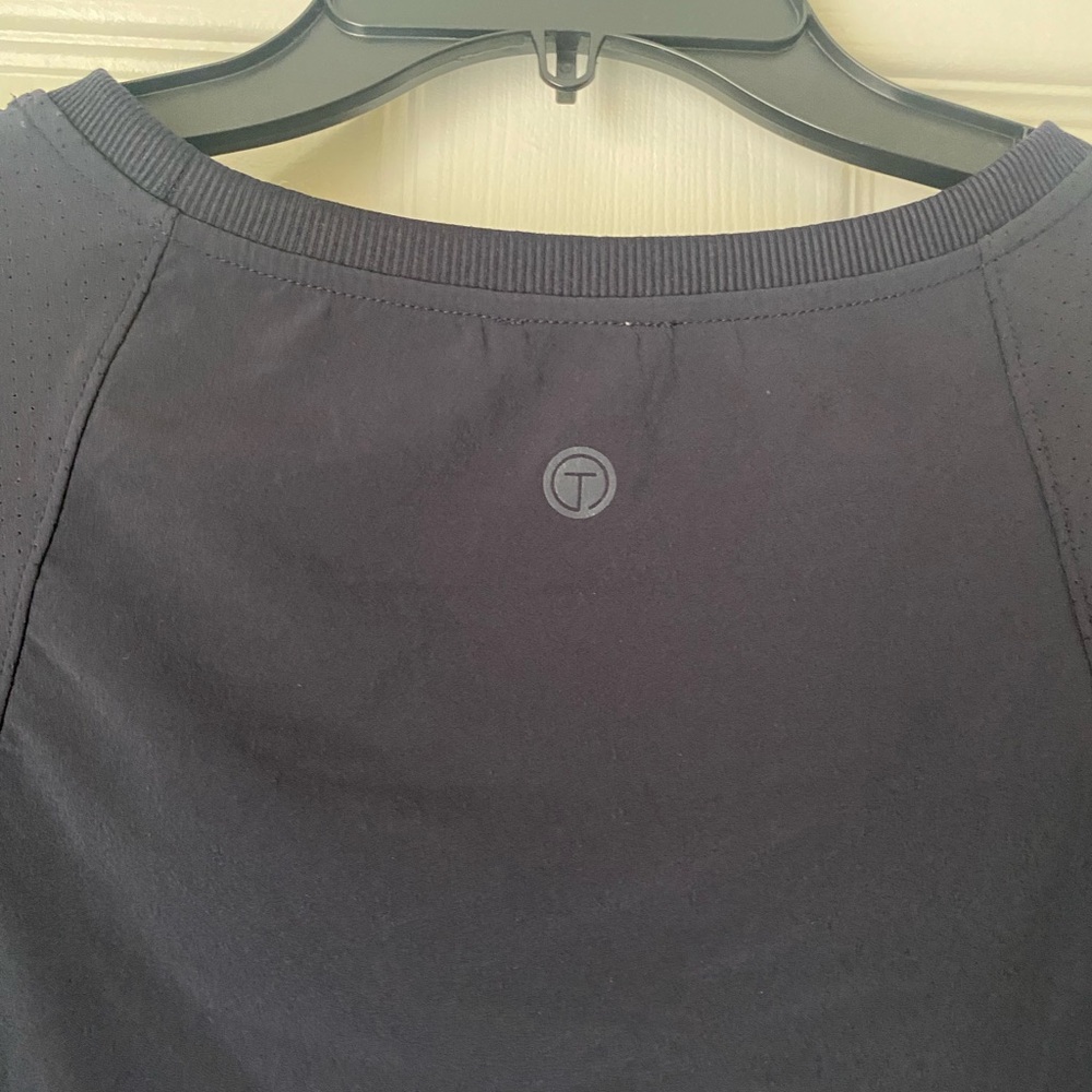 T by Talbots AIRKNIT Stretch Bungee Waist Dress, Navy Blue, Size Medium - Picture 6 of 7